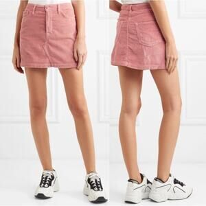 Grlfrnd Zamira Pink Corduroy Mini Skirt